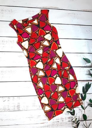 1+1=3 приталена кольорова трикотажна сукня плаття міді roman originals, розмір 46 - 48