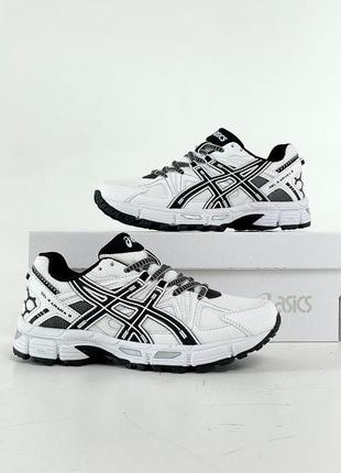 Трендовые мужские и женские кроссовки asics gel-kahana 8 white black белые