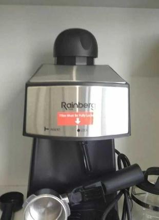 Кофеварка с капучинатором рожковая espresso rainberg rb-81113 фото