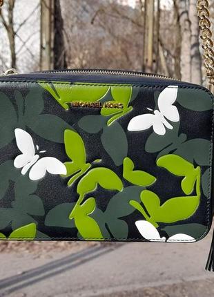 Кросбоді сумка через плече жіноча michael kors ginny medium butterfly