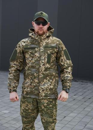Куртка демисезонная soft shell пиксель всу ak military1 фото