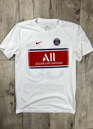 Nike dri-fit psg футболка s размер футбольная белая с принтом оригинал