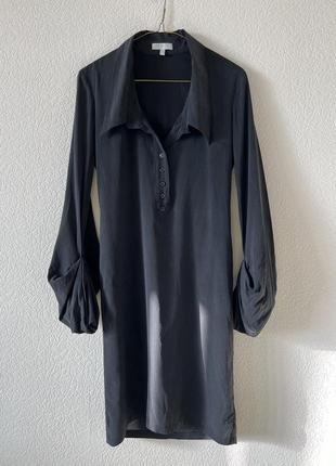 Маленькое черное шелковое платье kookai, натуральный шелк
