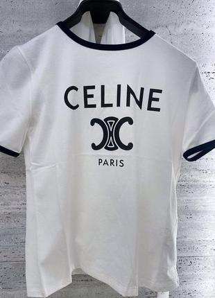 Футболка celine селін біла
