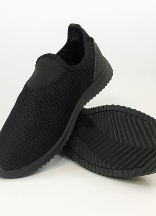 Чоловічі текстильні кросівки сітка 44 розмір. літні кросівки із сітки. модель 56582. колір: чорний2 фото