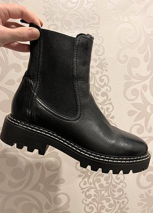 Ботинки челси кожаные черные женские 41 р