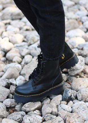 Dr. martens jadon black жіночі черевики мартінс чорний колір, шкіра (36-40)💜4 фото