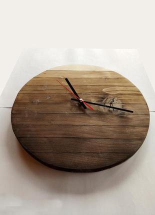 Годинник настінний дерев'яний - 30 см діаметр | дерево, тихий хід2 фото