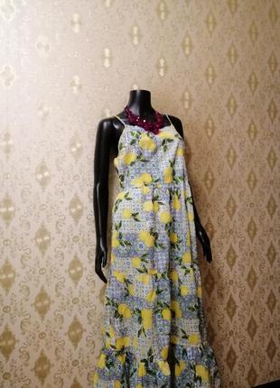 Макси платье цветы сарафан ярусное6 фото