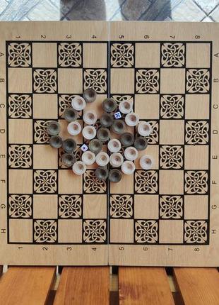 Гра "шашки-нарди" дерев'яна яні (2 в 1) 50х50 см