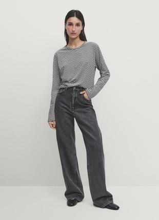 Джинсовые брюки wide leg с высокой талией