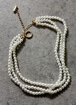 Колье с жемчугом жемчужные бусы