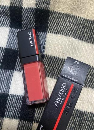 Лак блиск для губ 306 - coral spark shiseido lacquer ink lip shine2 фото