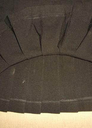 Школьная юбка на кокетке в складку  черная мини  р.xs3 фото