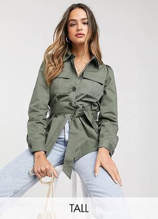 Стильная джинсовая рубашка с поясом