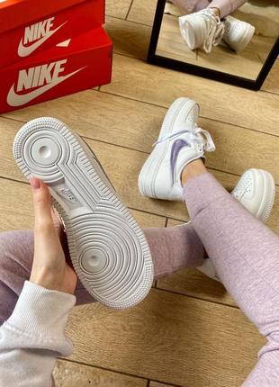 Nike air force 1 white & purple  🆕 женские кроссовки найк аир форс 🆕 белые4 фото