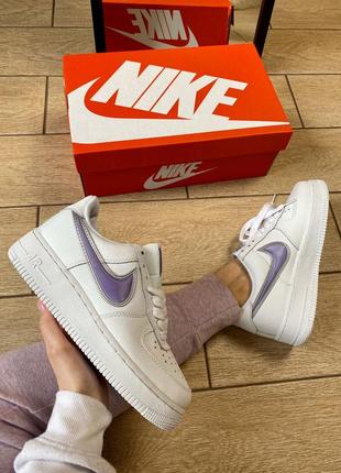 Nike air force 1 white & purple  🆕 женские кроссовки найк аир форс 🆕 белые7 фото