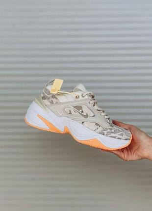 Nike m2k tekno 🆕 жіночі кросівки найк текно 🆕 білі/помаранчеві