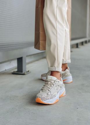 Nike m2k tekno 🆕 жіночі кросівки найк текно 🆕 білі/помаранчеві7 фото