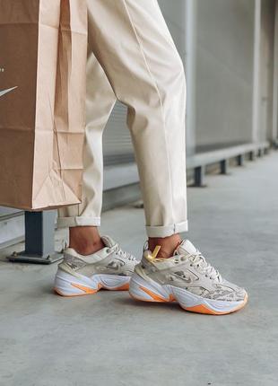 Nike m2k tekno 🆕 жіночі кросівки найк текно 🆕 білі/помаранчеві9 фото
