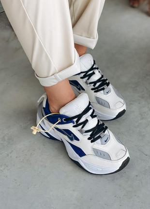 Nike m2k tekno white/blue 🆕 жіночі кросівки найк текно 🆕 білі/сині