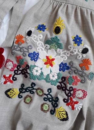 Стилізована блуза в етно стилі, вишиванка з мереживом5 фото