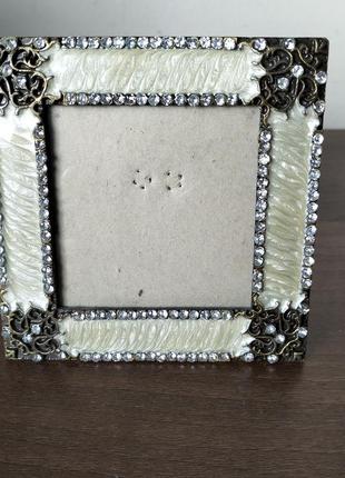 Металева фоторамка зі стразами