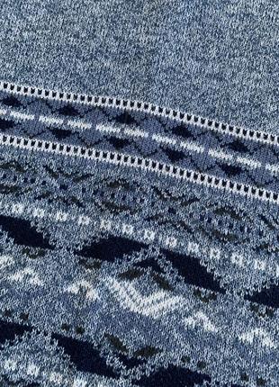 Стильний меланжевий свитер-джемпер з орнаментом (розмiр 14/42-16/44)3 фото