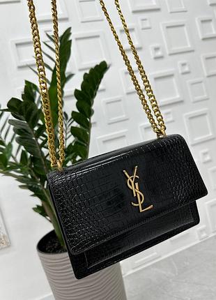 Сумка yves saint laurent sunset big chain black/silver