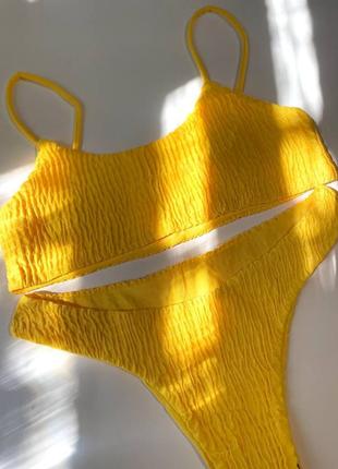 Раздельный купальник жатка. купальник топ и плавки из жатки. трендовый купальник