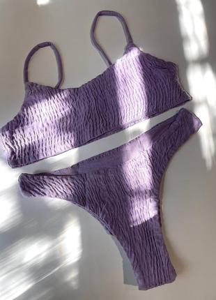 Раздельный купальник жатка. купальник топ и плавки из жатки. трендовый купальник