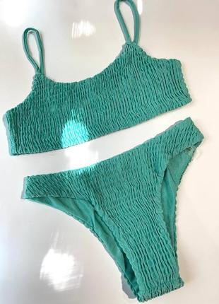 Раздельный купальник жатка. купальник топ и плавки из жатки. трендовый купальник
