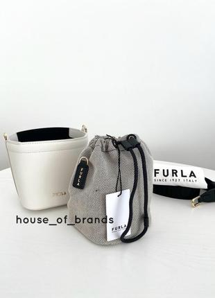 Женская брендовая кожаная сумочка furla vertigine shoulder bucket bag сумка кроссбоди crossbody оригинал кожа фурла на подарок жене подарок девушке6 фото