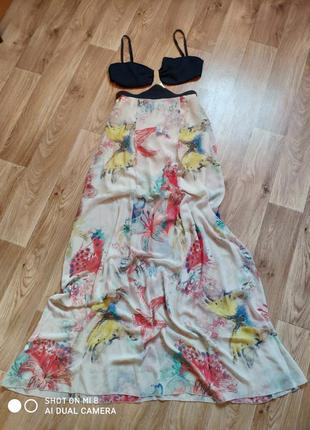 Красивейшее платье mangano с лифом и цветным подолом