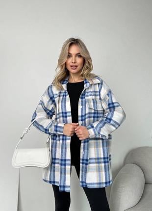 Трендова байкова клітчата сорочка жіноча рубашка в клітинку оверсайз стильна2 фото