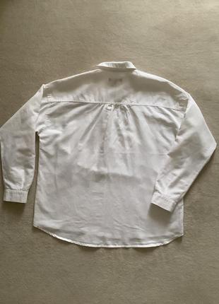 Біла базова блуза сорочка рубашка mango 55% льон р.s оверсайз3 фото