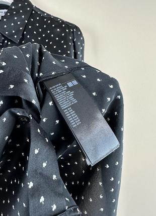 Uniqlo ines de la fressange натуральный шелк-луза шелковая черная в горошек massimo dutti принт рубашка max mara женская9 фото