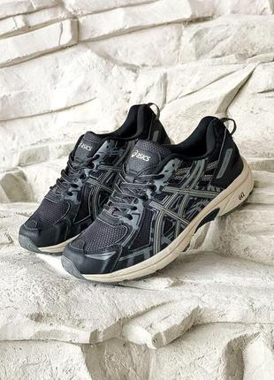 Чудові чоловічі кросівки asics gel venture 6 black чорні