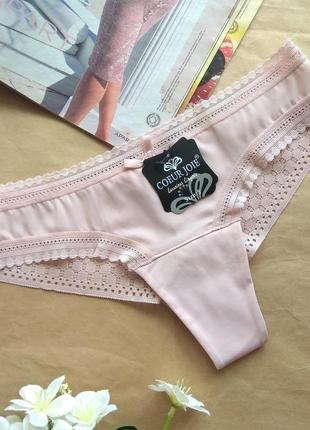 Женские трусики стринги бразилианы с кружевом сзади coeur joie