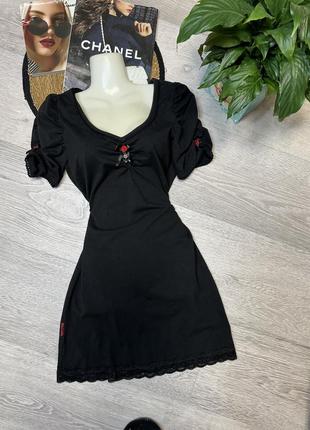 Плаття black dress with puffs arms queen сукня готичному стиль панк су1 фото