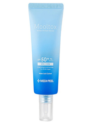 Medi-peel aqua mooltox water-fit sun serum spf 50 ультразволожуюча сонцезахисна сироватка