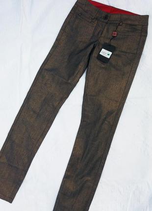 Нові еластичні джинси з мідним відливом на високу,42-46разм,,італія.