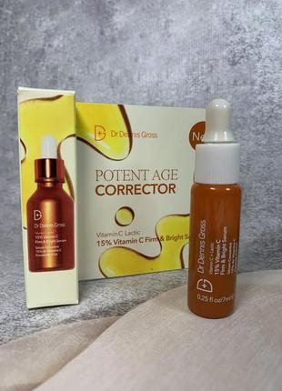 Сироватка для обличчя dr. dennis gross skincare vitamin c lactic 15% firm & bright serum