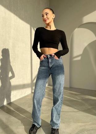 Жіночі стретчеві джинси класичні прямі турецького виробництва
