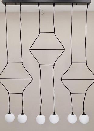 Современная чёрная люстра на 6 ламп (20-p16021-6 bk)