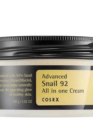 Cosrx - багатофункціональний крем із муцином равлика - advanced snail 92 all in one cream - 100g3 фото