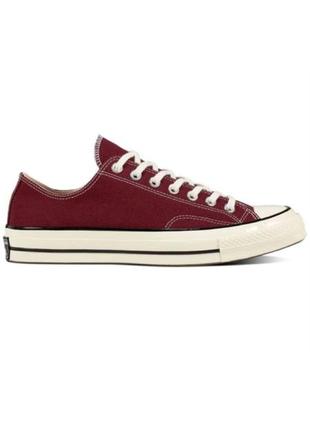 Жіночі високі кеди конверс  converse chuck 70 classic low-top burgundy жіноче демісезонне взуття на весну, літо та осінь конверси бордові кросівки3 фото