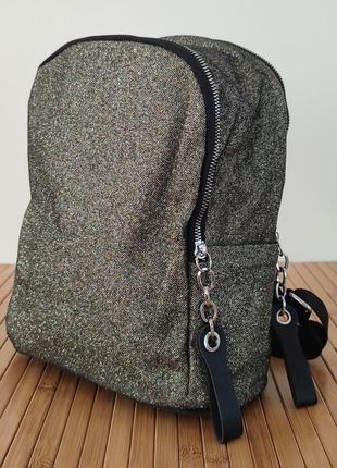 Женский текстильный рюкзак до 10 литров размер 30*23*11 см цвет серый