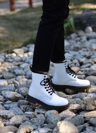 Dr. martens 1460 white жіночі демісезонні черевики мартінс білий колір (36-40)💜1 фото