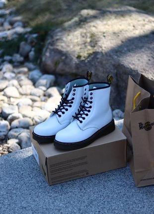 Dr. martens 1460 white жіночі демісезонні черевики мартінс білий колір (36-40)💜9 фото